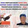 PHMI Pertanyakan Dana BOS, Kepsek SMKN 1 Depok Enggaan Transparan Sehingga  Asal Saja Dalam Membalas Surat